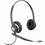 Plantronics HW720 Binaural Headset - Stereo - Wired - Over-the-head - Binaural - Circumaural - Noise Cancelling Microphone - Black