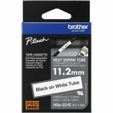 Brother HSe-231E Black on White Heat Shrink Tube Tape, 11.2 mm (0.44 in.)