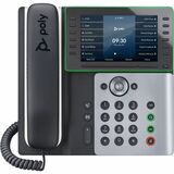 Poly Edge E550 IP Phone - Corded - Corded/Cordless - Bluetooth, Wi-Fi - Desktop, Wall Mountable - Black - VoIP - IEEE 802.11a/b/g/n/ac - 2 x Network (RJ-45) - PoE Ports