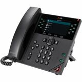 Poly VVX 450 IP Phone - Corded - Corded - Wall Mountable, Desktop - Black - VoIP - 4.3" - 2 x Network (RJ-45) - PoE Ports