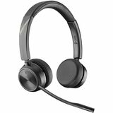 Poly Savi 7220 Office Binaural DECT 1920-1930 MHz Headset - Stereo - Wireless - DECT - 393.7 ft - 100 Hz - 6.80 kHz - On-ear - Binaural - Ear-cup - Bi-directional Microphone - Noise Canceling - Black