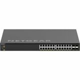 Netgear AV Line M4350-24X4V Ethernet Switch - 24 Ports - Manageable - 25 Gigabit Ethernet - 10GBase-X, 25GBase-X, 10GBase-T, 5GBase-T, 2.5GBase-T, 10/100/1000Base-T - 3 Layer Supported - Modular - 880 W Power Consumption - 576 W PoE Budget - Optical Fiber, Twisted Pair - PoE Ports - 1U High - Rack-mountable, Table Top - Lifetime Limited Warranty