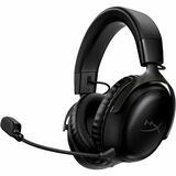 HyperX Cloud III Wireless - Gaming Headset - Stereo - Wireless - 65.6 ft - 64 Ohm - 10 Hz - 21 kHz - On-ear, Over-the-ear - Binaural - Circumaural - Electret Condenser, Uni-directional, Noise Cancelling Microphone - Black