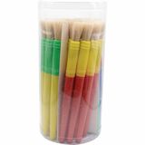 DBLG Import Round Junior Brushes - Plastic Assorted Handle - Plastic Ferrule - 30 / Pack