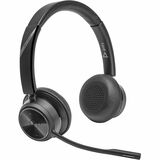 Poly Savi 7420 Office Stereo DECT 1920-1930 MHz Headset - Stereo - Wireless - Bluetooth/DECT - 590.6 ft - 20 Hz - 20 kHz - On-ear - Binaural - Supra-aural - Noise Cancelling Microphone - Noise Canceling - Black