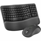 Logitech Wave Keys MK670 Keyboard & Mouse - USB Wireless Bluetooth Keyboard - French - Graphite - USB Wireless Bluetooth Mouse - Optical - 4000 dpi - Scroll Wheel - QWERTY - Graphite - AA, AAA - Compatible with Chromebook for PC, Mac