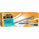 BIC Extra-Precision Mechanical Pencil, HB Lead, Metallic Barrel, Fine Point (0.5 mm), Black, 12-Count - #2 Lead - 0.5 mm Lead Diameter - Refillable - Black Lead - Clear Barrel - 1 Dozen