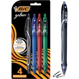 BIC Gel-ocity Original Retractable Gel Pen, Medium Point (0.7 mm), Assorted Colours, Comfortable, Contoured Grip, 4-Count - Medium Pen Point - 0.7 mm Pen Point Size - Retractable - Assorted Gel-based Ink - 4 / Pack