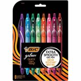 BIC Gel-ocity Quick Dry Special Edition Fashion Gel Pen, Medium Point (0.7 mm), Assorted Colours, For a Smooth Writing Experience, 8 Count Bic Gelocity Gel Pens (Pack of 1) - Medium Pen Point - 0.7 mm Pen Point Size - Retractable - Assorted Gel-based Ink 