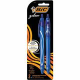 BIC Gel-ocity Gel Pen - Medium Pen Point - 0.7 mm Pen Point Size - Retractable - Blue Gel-based Ink - 2 / Pack