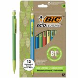 BIC Ecolutions Xtra Life Mechanical Pencil, Black, 12 Pack - #2 Lead - 0.7 mm Lead Diameter - Black Lead - Assorted Barrel - 12 / Pack