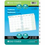 DayTimer Planner Refill - Monthly - January 2024 - December 2024 - 11" x 8 1/2" Sheet Size - Paper - 1 Each