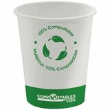 Globe 16 Oz Single Wall Hot/Cold Compostable Paper Cups - White
