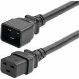 StarTech.com 2ft (60cm) Heavy Duty Extension Cord, IEC 60320 C19 to C20 Black Extension Cord, 20A 250V, 12AWG, UL Listed Components - 2ft heavy duty power cord with IEC 60320 C19 to C20 connectors; 250V at 20A; UL Listed components; Wire: 100% Copper; Fire Rating: VW-1; 12AWG; Jacket Rating: SJT; Temp Range: -4 to 221°F; Cable O.D.: 0.44in; TAA Compliant