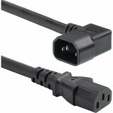 StarTech.com 6ft (1.8m) Heavy Duty Power Cord, Right Angle IEC 60320 C14 to C13, 15A 250V, 14AWG, UL Listed - 6ft heavy duty power cord with right angle IEC 60320 C14 to straight C13 connectors; 250V at 15A; UL Listed; Wire: 100% Copper; Fire Rating: VW-1; 14AWG; Jacket Rating: SJT; Temp Range: -4 to 221F; Cable O.D: 0.36in; TAA Compliant
