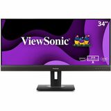 ViewSonic Ergonomic VG3456A - 34" 21:9 Ultrawide 1440p IPS Monitor with Built-In Docking, 100W USB-C, RJ45 - 300 cd/m&#178;