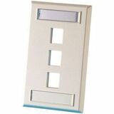 Ortronics Single Gang Keystone Faceplate, 3 Port, Electrical Ivory - 3 x Total Number of Socket(s)...