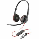 Poly Blackwire 3220 Stereo USB-C Headset + USB-C/A Adapter (Bulk)
