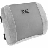Mount-It! ErgoActive Lumbar Support Pillow - Mesh - Memory Foam - Adjustable Strap, Zippered, Removable Cover, Washable, Long Lasting, Breathable, Lumbar Support, Ergonomic Design - Gray, Silver - 1