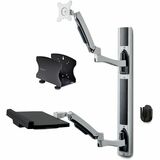 StarTech.com Wall Mount Workstation, VESA Mount 22lb/10kg, Fully Articulating Monitor Mount & Keyboard Tray, Standing Desk w/PC Bracket - Wall mount workstation w/ articulating arms - VESA mount tilts/swivels/rotates; Up to 32"/22lb monitor - Stow away standing desk w/ monitor/keyboard arms - Features removable wrist rest/slide-out mouse tray - Includes desktop computer/PC bracket