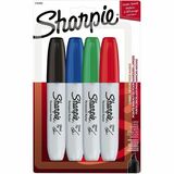 Sharpie Permanent Marker - Chisel Marker Point - Assorted Ink - 4 Pack