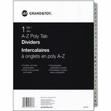 Grand & Toy Tab Divider - 25 Tab/Set - Letter - 8.50" Width x 11" Length - 3 Hole Punched - White Polypropylene Divider - 1 / Pack