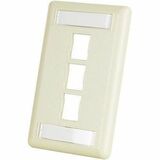 Ortronics HDJ 3 Port Single Gang Faceplate With Label Field - 3 x Total Number of Socket(s) -...