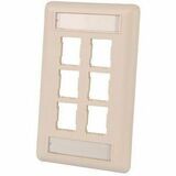 Ortronics HDJ 6 Port Single Gang Faceplate With Label Field - 6 x Total Number of Socket(s) -...