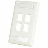 Ortronics HDJ 4-Port Single-Gang Faceplate with Label Field - 4 x Total Number of Socket(s) -...