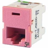 Ortronics Clarity TracJack (TJ), Cat 5E, T568A/B, Lt Red - 1 x RJ-45 Network - Female - Light Red...