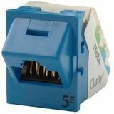 Ortronics Clarity 5E Angled TracJack, T568A/B, 45 degree, Blue - 1x RJ-45 Network - Female - Blue...