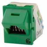 Ortronics Clarity 6 Angled TracJack, T568A/B, 45 degree, Green - 1 x RJ-45 Network - Female - Green...