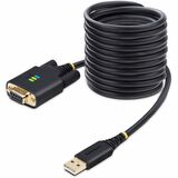 StarTech.com 10ft (3m) USB to Null Modem Serial Adapter Cable, COM Retention, FTDI, RS232, Changeable DB9 Screws/Nuts, Windows/macOS/Linux - Add a DB9 RS-232 null modem serial port to a desktop/laptop using a USB-A port; Changeable DB9 Screws/Nuts; Screws pre-installed; Nuts included for device/cable compatibility; 10ft/3m Cable; Copper shielding; LED Indicators; FTDI; Windows/macOS/Linux