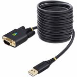 StarTech.com 10ft (3m) USB to Serial Adapter Cable, COM Retention, FTDI, DB9 RS232, Interchangeable DB9 Screws/Nuts, Windows/macOS/Linux - Add a DB9 RS-232 serial port to a desktop/laptop using a USB-A port; Interchangeable Screws/Nuts; DB9 screws pre-installed; DB9 Nuts included for device/cable compatibility; Rugged TPE housing; Copper shielding; LED Indicators; Windows/macOS/Linux