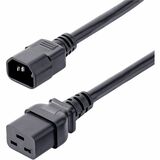 StarTech.com 6ft (1.8m) Heavy Duty Power Cord, C14 to C19, 15A 250V, 14AWG, PDU Power Cord, Server Power Cable, UL Listed - 6ft (1.8m) Heavy Duty Power Cord with IEC 60320 C14 to IEC 60320 C19 connectors; 250V at 15A; UL Listed; Wire: 100% Copper; Fire Rating: VW-1; 14AWG; Jacket Rating: SJT; Temp Range: -4 to 221F; Cable O.D: 0.36in; TAA Compliant
