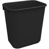 Globe 26 L Soft Wastebaskets - 26L / Black - 26 L Capacity - Manual - For Office, Cubicle, Housekeeping, Retail, Lunchroom - Sturdy, Compact, Easy to Clean, Rolled Edge - 15" (381 mm) Height x 10.2" (259.08 mm) Width x 14.5" (368.30 mm) Depth - Plastic - 