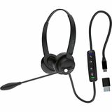 Adesso Headset with Push to talk, Volume +/-, Answer/End Call Controls