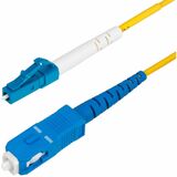 StarTech.com 1m (3.3ft) LC to SC (UPC) OS2 Single Mode Simplex Fiber Optic Cable, 9/125µm, 40G/100G, LSZH Fiber Patch Cord - 3.3ft LC/SC-UPC Simplex OS2 Single Mode Fiber Cable supports 40G/100G and BiDi; 9/125µm core/cladding; 1260-1625nm Laser Optimized; LSZH jacket w/molded strain reliefs; Bend Radius: 10mm (loaded/unloaded); Insertion/Return Loss: ≤0.3dB/≥55dB