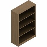 Offices To Go Newland | 48.6"H Bookcase - 4 Shelve(s) - 3 Adjustable Shelf(ves) - Absolute Acajou Table Top - Leveling Glide, Adjustable Glide, Back Panel, Modular, Adjustable Shelf - For Meeting, Training, Office