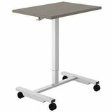 Offices To Go Newland Height Adjustable Personal Table - Absolute Acajou Table Top - Pneumatic Adjustment, Locking Casters - For Office, Meeting, Training