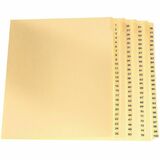 Pendaflex Index Divider - Printed Tab(s) - Legal - 8.50" (215.90 mm) Width x 11" (279.40 mm) Length - Yellow Divider - Clear Plastic Tab(s) - Reinforced Tab, Rip Proof, Unpunched - 100 / Pack