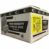 ECO II Trash Bag - Medium Size - 113.56 L Capacity - 38" (965.20 mm) Length x 30" (762 mm) Width - High Density - Clear - Office, Industrial - 250 / Case