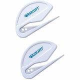 Westcott Mini "Zip" Style Letter Opener - 2 Pack - Concealed Blade - Handheld - Durable, Lightweight - 2 / Pack