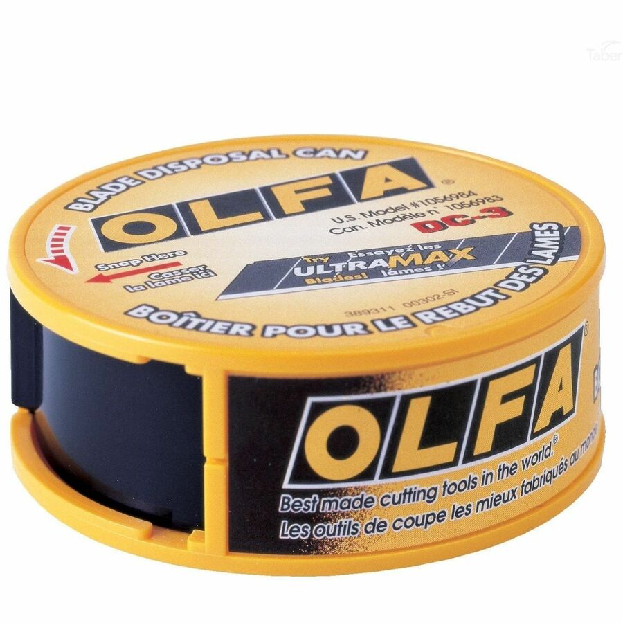 Olfa 1056984 Sharps Container - Round - Manual - For Industrial - Plastic - Black - 1 Each