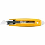 Olfa SK-9 Semi-Automatic Self-Retracting Safety Knife with Tape Splitter - Stainless Steel Blade - Self-retractable, Spring-loaded Blade, Durable, Contoured Grip, Comfortable Grip, Textured Grip, Long Lasting, Quick-release Blade, Heavy Duty, Staple Remov