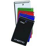 Mead Memo Book - 60 Sheets - 120 Pages - Wire Bound - Ruled Margin - 3" x 5" - White Paper - Assorted - 1 Each