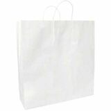 Gunther Mele Paper Bags, White Kraft, 16" x 6" x 19" , Carton of 200 - 19" (482.60 mm) Length x 16" (406.40 mm) Width x 6" (152.40 mm) Depth - White - Paper - Shopping - 200 / Carton