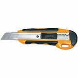 EDGE Utility Knife - 6" (152.40 mm) Height - Rubber Grip, Comfortable Grip, Lockable, Retractable Blade - Rubber, Metal - Yellow, Black - 1 Each