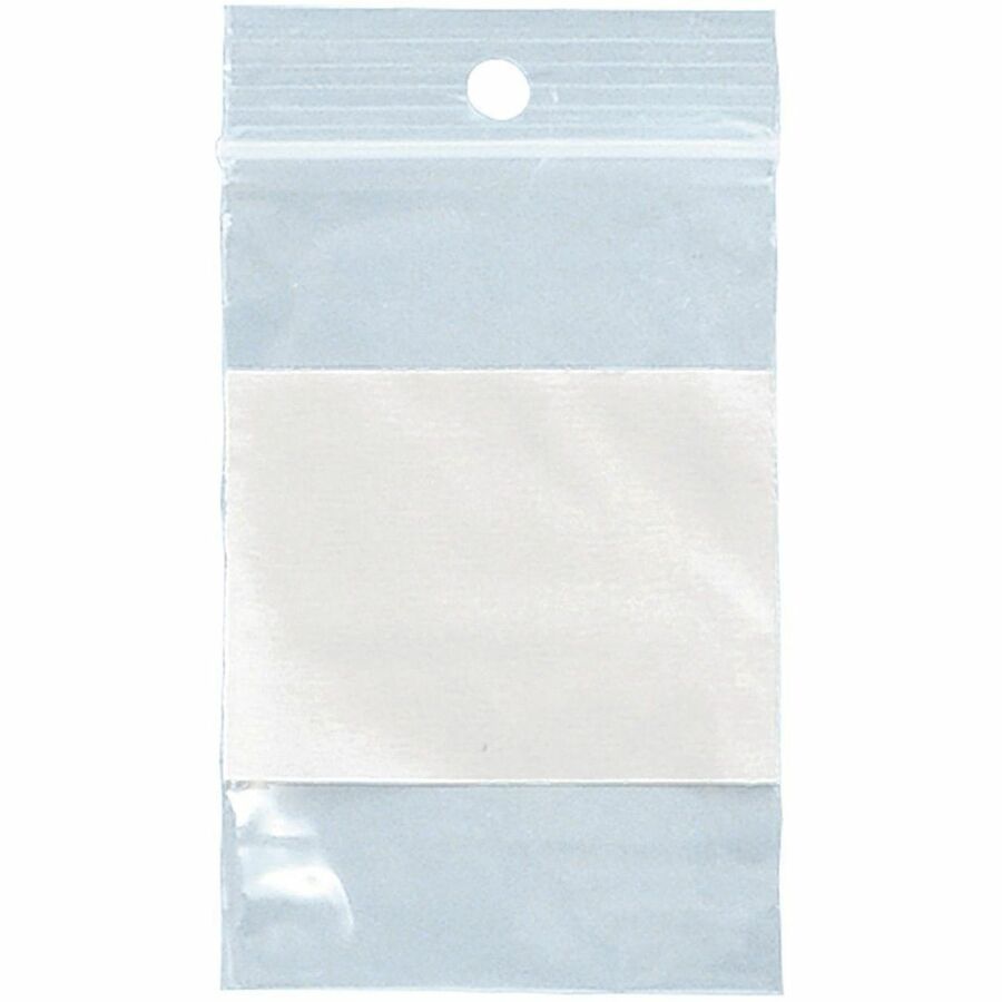 SPC Storage Bag - 5" Length x 3" Width - 2 mil Thickness - Zipper Closure - Clear, White - Polyethylene - 1000 / Box