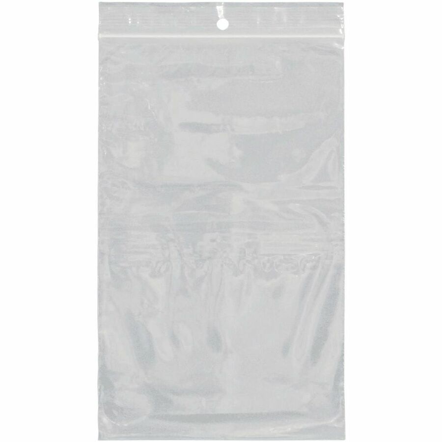 SPC Storage Bag - 4" Length x 3" Width - 2 mil Thickness - Zipper Closure - Transparent, Clear - Polyethylene - 1000 / Box